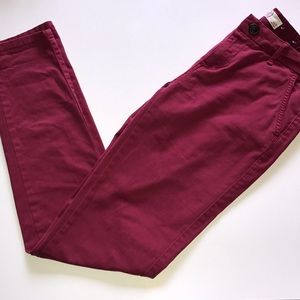 Burgundy Cotton Pants